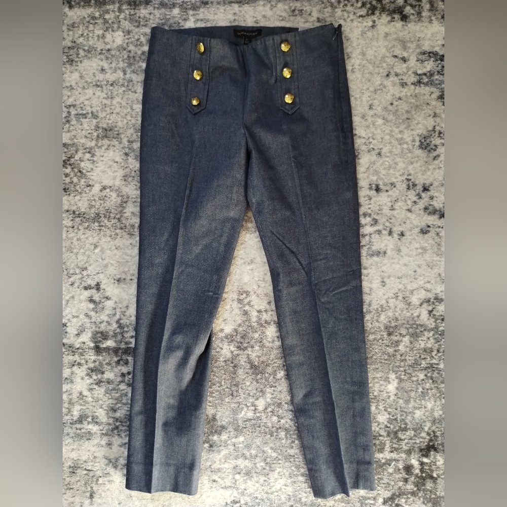 Banana Republic Navy Pants with Gold Accents